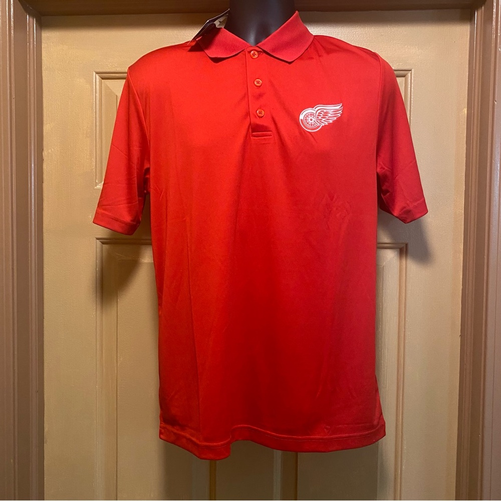 Mens NHL Fanatics Detroit Red Wings red polo shirt sz  M NWT